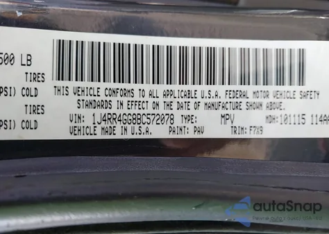 2011 Jeep Grand Cherokee Laredo z USA, uszkodzony, nr VIN 1J4RR4GG8BC572078
